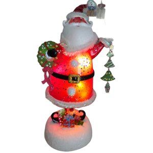 💖HP💖JC Penny Home Collection Acrylic Jiggle Santa Light 12 1/4" Tall Christmas